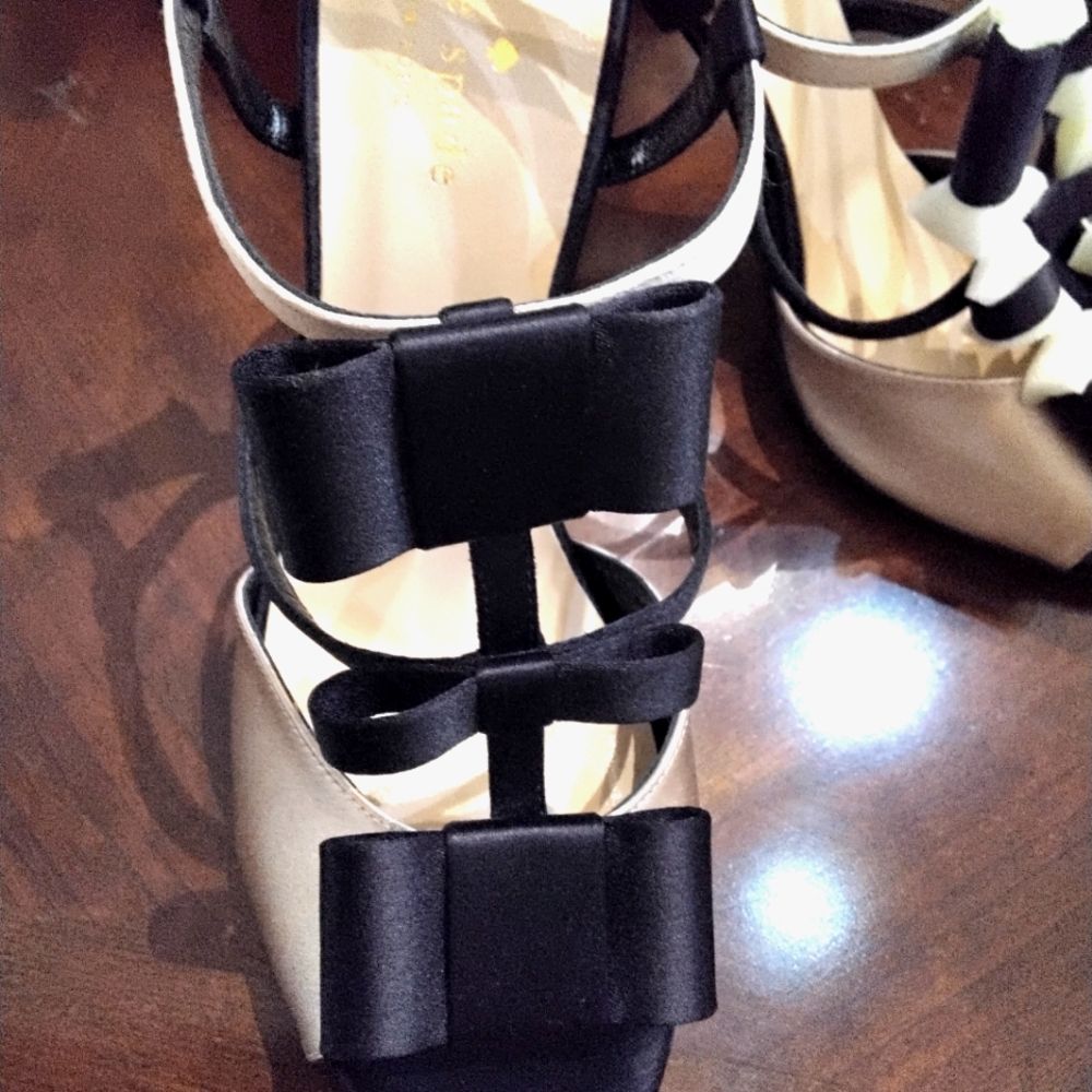 Kate Spade 2 Tone Blush Black Satin - Picture 4 of 5